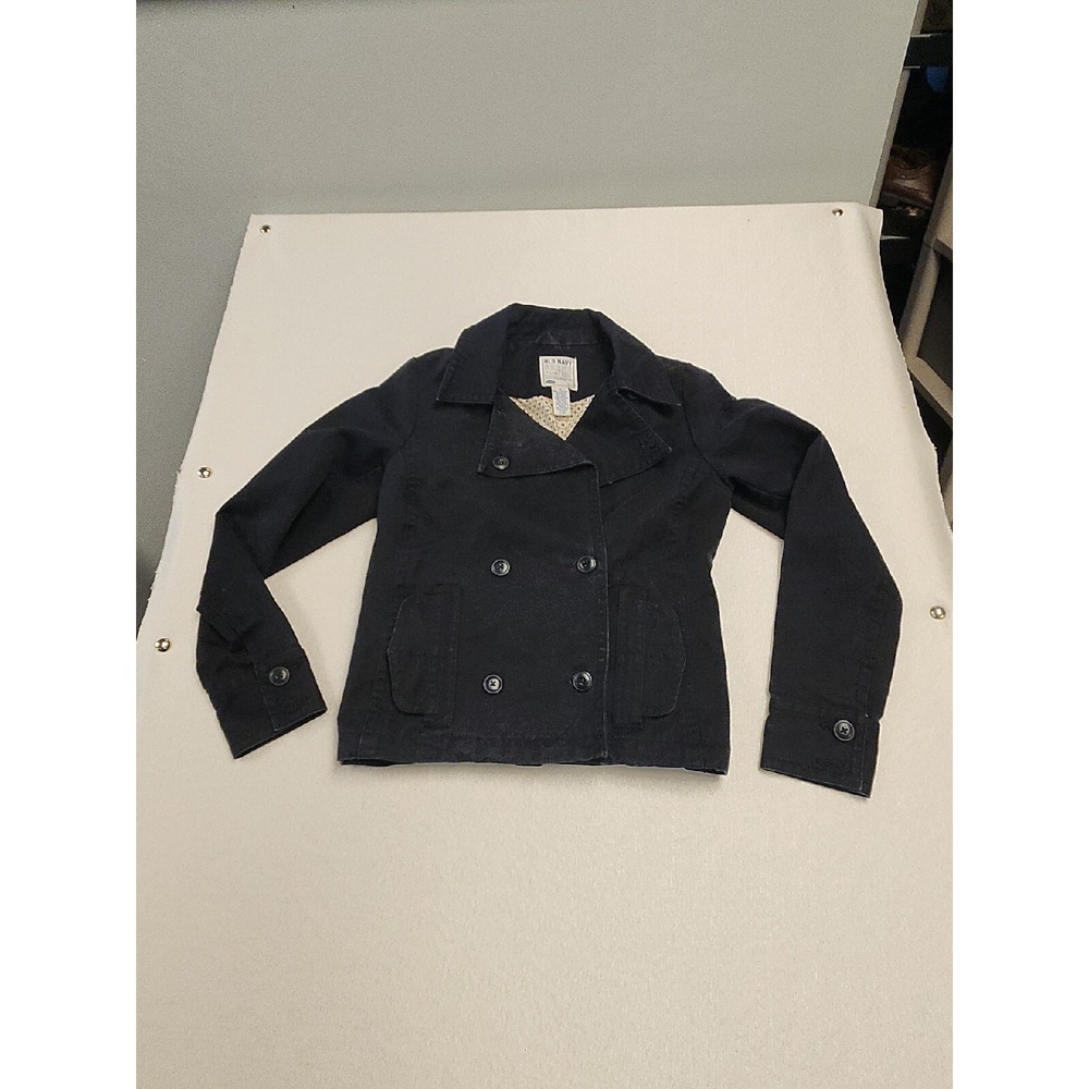 Old Navy Women's navy black Peacoat Jacket Size XD 100% Cotton with lining EUC